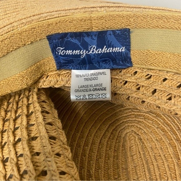 Tommy Bahama Straw Sun Hat Size Large XL Paper Braid Coolmax SPF 50+ Beach Sun